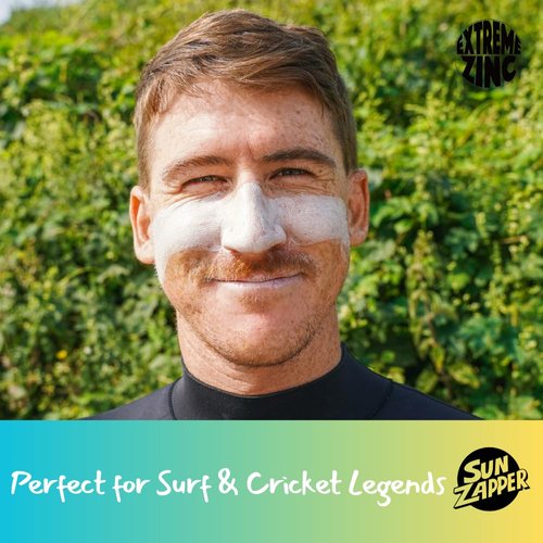 Sun Zapper (Shell White) Extreme Zinc Stick - White Colour Mineral Sunscreen Stick SPF50+ UVA/UVB+ Unbeatable Sun Protection Sunblock, Sun Cream Made in Australia
