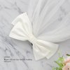 YISSION White Wedding Veil Bow Hair Barrette, Long Bridal Veil Bow Hair Clip, Bow Veil for Bachelorette Party Wedding