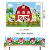 Farm Animals Theme Party Decorations,Farm Animals Barn Door Backdrop and Tablecloth for Children Baby Shower Birthday Party Supplies Banner (5x3ft)