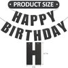 BAOBAOJOY Black Happy Birthday Banner for Birthday Party Decorations, Birthday Decor Backdrop Supplies, Happy Birthday Sign for Women, Men, Kids, and Girls or Boys' Birthday Celebrations(Black)