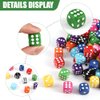 DIYDEC 100pcs 16mm Game Bulk Dice 10 Colors Acrylic 6 Sided Dice Set for Classroom Teaching Math Learning Standard Dice for Party Family Board Games