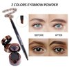 Music Flower Gel Eyeliner Eyebrow Powder, Black and Brown Waterproof Smudgeproof Long Lasting Makeup Eyeliner Gel with Brush Mirror, 0.49 Ounce, Pack of 2