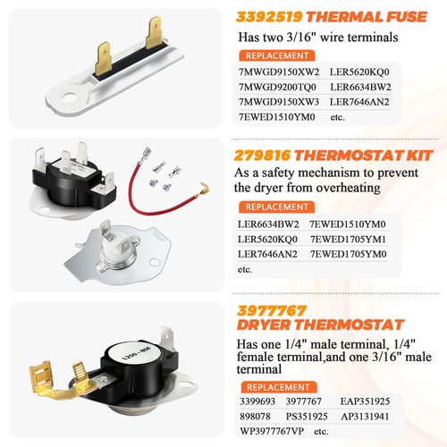 UPGRADED 279838 W10724237 Dryer Heating Element Assembly Fit for Whirlpool Ken-more 70 80 Series Model 110 Roper Dryer Replace NED4600YQ1 wed4815ew1 ned4655ew1 medx655dw1 AP3094254 8565582 by Beaquicy