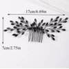 Missgrace Women Handmade Gothic Black Full Rhinestones Side Hair Comb Prom Party Special Occasion Punk Headpiece Black Women Rhinestones Hair Accessories for Women Gilrs (Black 1)