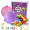 4E's Novelty 108 Pcs Prizes, 36 Of Each, Punch Balloons, Mini Coil Spring, Stretchy Bendable Man, Birthday Party Favor Sets for Kids, Sensory Fidget Treasure Chest Prize Box Toys for Classroom