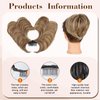 QGZ Messy Bun Hairpiece for Women Tousled Updo Side Comb Clip in Hair Bun Short Straight Adjustable Styles Chignon Easy Wear Messy Hair Bun Clip.