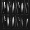 Upgrade 3XL No C Curve Stiletto Nail Tips - 240 Pcs XXXL Super Long Full Cover Acrylic Fake Nail Tips Clear Flattened None C Curve Stiletto Flat Nail Tips for Women Girls with Case