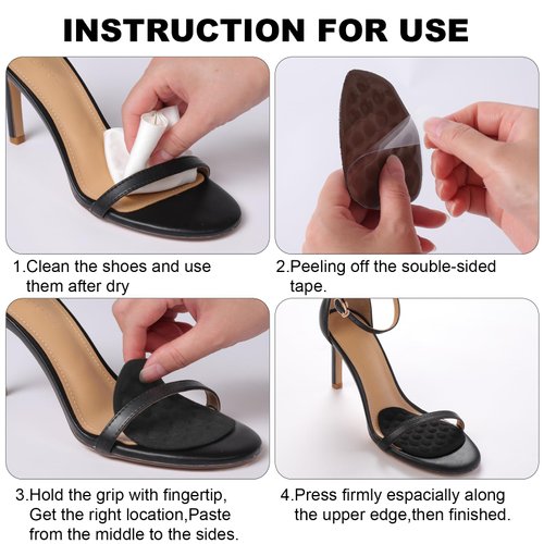 Ashoesert Metatarsal Pads for Women, Heel Inserts with Ball of Foot Cushions, Anti-Slip Shoe Pads, 3 Pairs