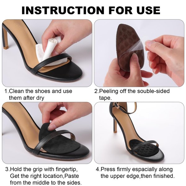 Ashoesert Metatarsal Pads for Women, Heel Inserts with Ball of Foot Cushions, Anti-Slip Shoe Pads, 3 Pairs