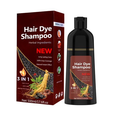 Instant Herbal Hair Dye Coloring Shampoo for Gray Coverage for Men and Women (Chestnut Brown)