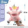 Hopearl Plush Unicorn Hand Puppet with Open Movable Mouth for Imaginative Play, Role Play, Interactive Toy for Storytelling Teaching Puppet Theater, Birthday Gifts for Kids Girls, Pink, 12''