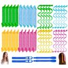 40PCS Hair Curlers Heatless Magic Hair Rollers Wave and Spiral Two Styles Formers(12inches) with 4PCS Styling Hooks Kit DIY Hair Curlers No Heat Damage for Most Hairstyles Short and Medium Hair