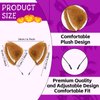 Pedenty Cat Fox Ears Headband for Women Girls, Halloween Cosplay Cat Costume Faux Fur Ears Headbands Hair Accessories for Adult Kids (Camel)…