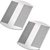 Boao 2 Pieces Metal Hair Combs for Women Men Beard Combs Metal Mustache Comb Lice Comb Wallet Fine Cutting Comb Teasing Barber Comb Stainless Steel Hair Styling Cutting Comb(Silver)