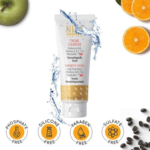 NIKA SKIN CARE - Facial Cleanser with Hyaluronic Acid, Vitamin A, B & E, Aloe Vera, Retinol, and Swiss Apple Stem Cells - Day & Night