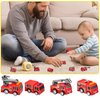 Conagel 24 Pcs Mini Pullback Fire Truck Toy Bulk Small Fire Trucks Toy Plastic Fire Engine Toy Trucks for Firefighter Birthday Party Supplies, 4 Styles