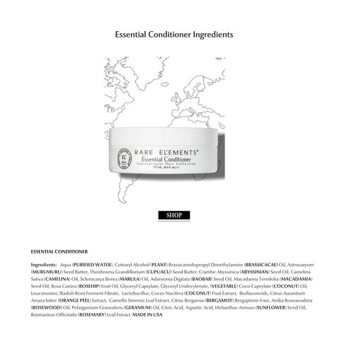 Rare Elements ESSENTIAL CONDITIONER - Reconstructing Daily Hair Masque 6 Ounces