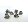 Generic Small dark silver metal hair claw clip with crystals stocking stuffer gifts (Pattern: 2), 1 Count (Pack of 1)