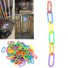 200PCS Chain Link, Bird Toys Plastic C Clips Hooks Chain Links Bird Chewing Toy Bird Cage Accessories for Small Pet Rat Parrot Bird