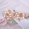Sankuwen Peacock Rhinestone Hairpin Luxury Crystal Hair Barrette Clip(Champagne)