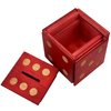 Puzzle Box Enigma Dice Cube - Money and Gift Holder in a Wooden Magic Trick Lock with Hidden Compartment Piggy Bank Brain Teaser Game (Red)
