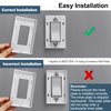 BESTTEN 5 Pack 4-Gang Screwless Decorative Wall Plate, Decorator Outlet Cover, USWP6 Snow White Series, H4.69” x L8.35”, for Light Switch, Dimmer, GFCI, USB Receptacle