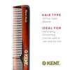 Kent 2T 6 Inch Double Tooth Hair Dressing Comb, Fine and Wide Tooth Dresser Comb For Hair, Beard and Mustache, Coarse and Fine Hair Styling Grooming Comb for Men, Women and Kids. Made in England