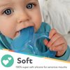 Nuby Soft Silicone Teether with Massaging Bristles | 2 Pack: Blue | 3m + | Travel Case Included