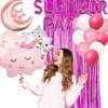 50 Pieces Slumber Party Decorations Girls Rose Red Party Balloons Sleepover Pajama Spa Party Decor Foil Popcorn Balloons Cloud Moon Balloons Latex Balloons for Birthday Bridal Shower (Rose red)