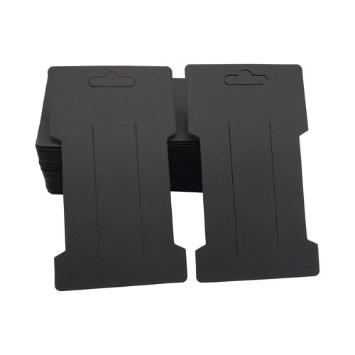 Hair Clip Bow Display Cards - 100 Pieces Rectangular Hair Bow Holder Cards Barrettes Jewelry Display Holder Brown Paper Cards for Hair Accessories Display Organizing(Black)