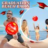 Silipull 12 Pack Graduation Beach Balls 11.8" Inflatable Congrats Grad Ball Graduation Party Favors Gifts Class of 2024 Decoration Sign Pool Toy for Student Seniors Teens College(Red,Simple)