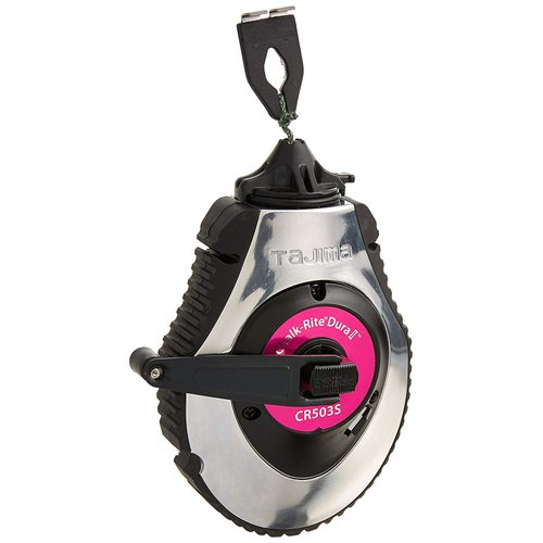 TAJIMA Chalk Line - Chalk-Rite Dura Chalk Box with 100ft Extreme Bold 1.8 mm Snap Line & Integrated Handle Release - CR503S