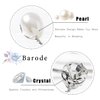 Barode Rhinestones Wedding Hair Pins Pearl Bridal Hair Accessories Crystal Bride Headpieces for Women and Girls (Pack of 3)