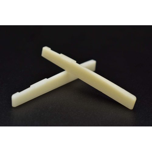 Vencetmat Unbleached Acoustic Guitar Bridge Saddle, Fit for 74mm & 72mm Bridge Slot, Pure Complete Bone, Bone Original Color, Vintage Style, 4 Pack