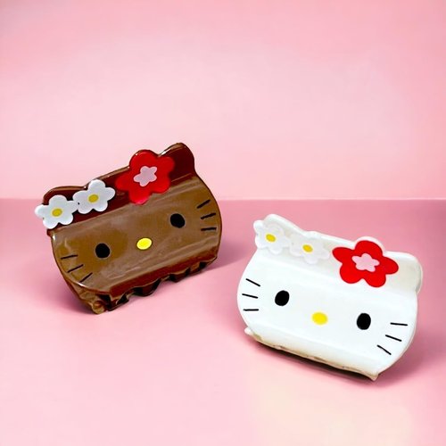 Anime hair claw anime hair clip kitty hair claw cat hair claw Japanese hair claw (HawaiiWhite)
