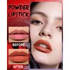 Matte Powder Lipstick for Women, Velvet Liquid Lipstick Red Lipcolor with Lightweight Powder Texture Long Lasting High Impact Lip Stain Nonstick Smudge-Proof Lip Gloss, Lip & Cheek Lip Makeup-01