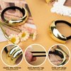 Gold Hair Cuffs 3PCS Gold Ponytail Cuff Hair Tie for Women Metal Hair Cuff Wrap for Thick Hair Cute Geometric Hair Accessories