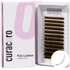 Curacoro Brown Eclipse Flat Lash Extensions - Mixed Length 8-15mm, Thickness 0.15mm, C CC D Curl, Brown Mink False Lashes, Matte Finish, Individual Eyelashes for Salon Use, Lightweight and Fluffy