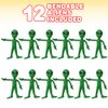 ArtCreativity Bendable Alien Figures, (Set of 12) Flexible Men, Birthday Party Favors for Boys and Girls, Stress Relief Fidget Toys for Kids and Adults, Goody Bag Stuffers, Piñata Fillers