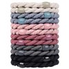 COZEASY 12 pcs Braided Elastic Hair Ties, No-Metal Gentle Secure Hold Ponytail Holders, No Damage or Snagging Hair Bands, Perfect for Girls and Women with Thick or Curly Hair (Multicolor 10)