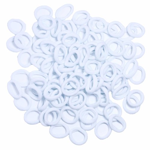 100 Pcs Hair Tie Hair Band for Baby Girls, No Crease Toddler Elastics Ponytail Holders White