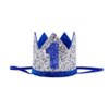 Baby 1st Birthday Crown Hat, Birthday Party Decorations, Kids Party Props Shooting, Party Supplies (Blue Silver)