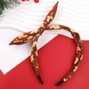 HIFANMM Christmas Headband Gingerbread Man Hair Band for Women Girls, Brown Bow Top Knot Hair Accessories Winter Non Slip Headbands New Year Xmas Party Supplies Decoration