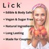 Lick Peach Flavored Massage Oil - Edible, Nourishing & Warming Body Oil with Vitamin E, Coconut & Almond Oils for Women and Couples - For Date Night, Aromatherapy Massages, Safe for Sensitive Skin 4oz