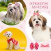 20 Pcs Dog Hair Bows for Small Dogs Hair Accessories Puppy Hair Bows for Dogs Small Dog Bows Cute Grooming Bows with Rubber Bands Handmade Puppy Bows with Rhinestones Pearls for Puppy PET Dog