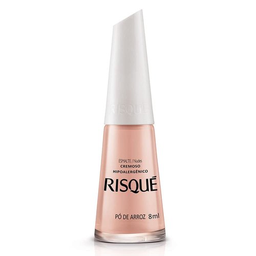 Nail Polish Risque Nude | Esmalte de Unhas | Fast Dry, Hypoallergenic, Long-Lasting, Extra Sparkle, Made in Brazil | Po de Arroz, 0.3 oz, 8ml