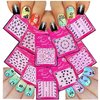 Adorable Nail Art 3D Stickers Decals with Rhinestones Variety Pack of 10 - Hearts Flowers Stars Fish Butterflies/FLIII /