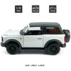 2-Door Bronco Badlands Model Car 1/36 Scale Diecast Toy Cars Metal Alloy Children’s Vehicles, Pull Back Doors Open, Black Rim, Mens Collection, Kids Toys for Boys Gifts, Cake Topper Home Décor, White
