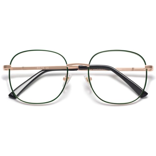 SOJOS Classic Square Blue Light Blocking Glasses for Women Men Stylish Computer Glasses SJ1137, Dark Green Frame/Anti-Blue Light Lens