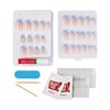 KISS Majestic, Press-On Nails, 2G Glue included, 'The Queen', Light Blue, Medium Size, Coffin Shape, Includes 30 Nails, 2 Manicure Stick, 1 Mini File, 2 Prep. Pad, 2 Adhesive Tabs, Instruction Sheet